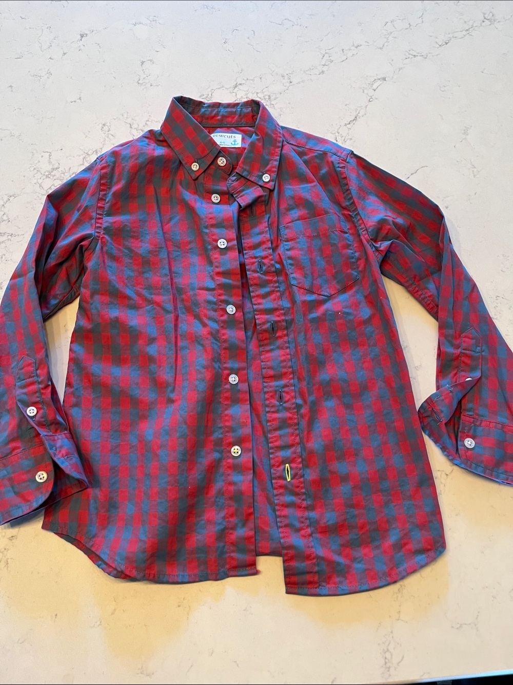 Crewcuts Red and Blue Plaid Button-Down Shirt